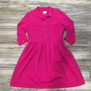 Donna Morgan Pink Button Up Dress